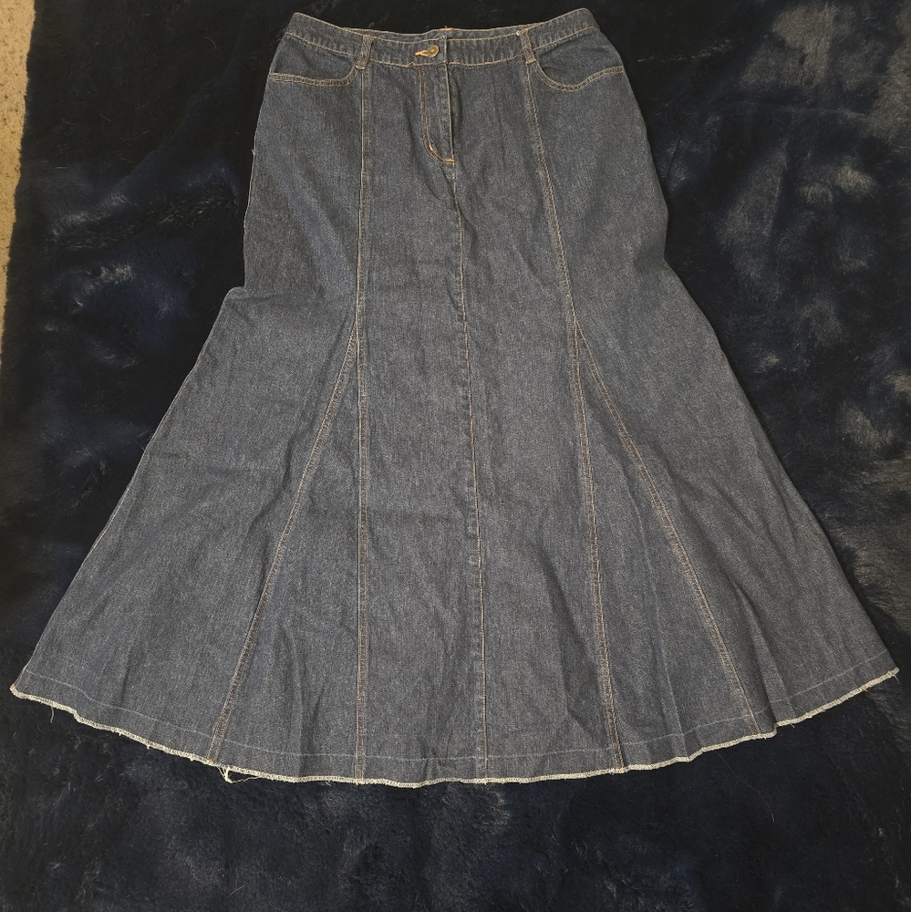 Vintage Denim Mermaid Style Jean Skirt
